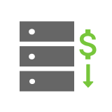 Cost Reduction of Hardware and Software Icon